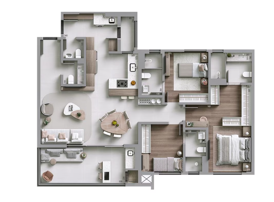 Apartamento Tipo - Final 4 e 5<br />
<br />
