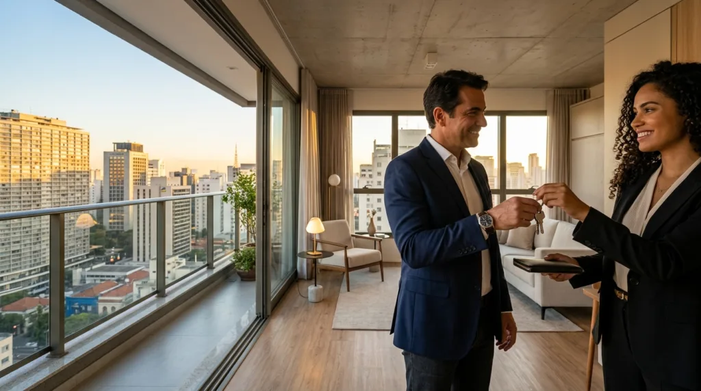 mobiliar apartamento cliente recebe chaves