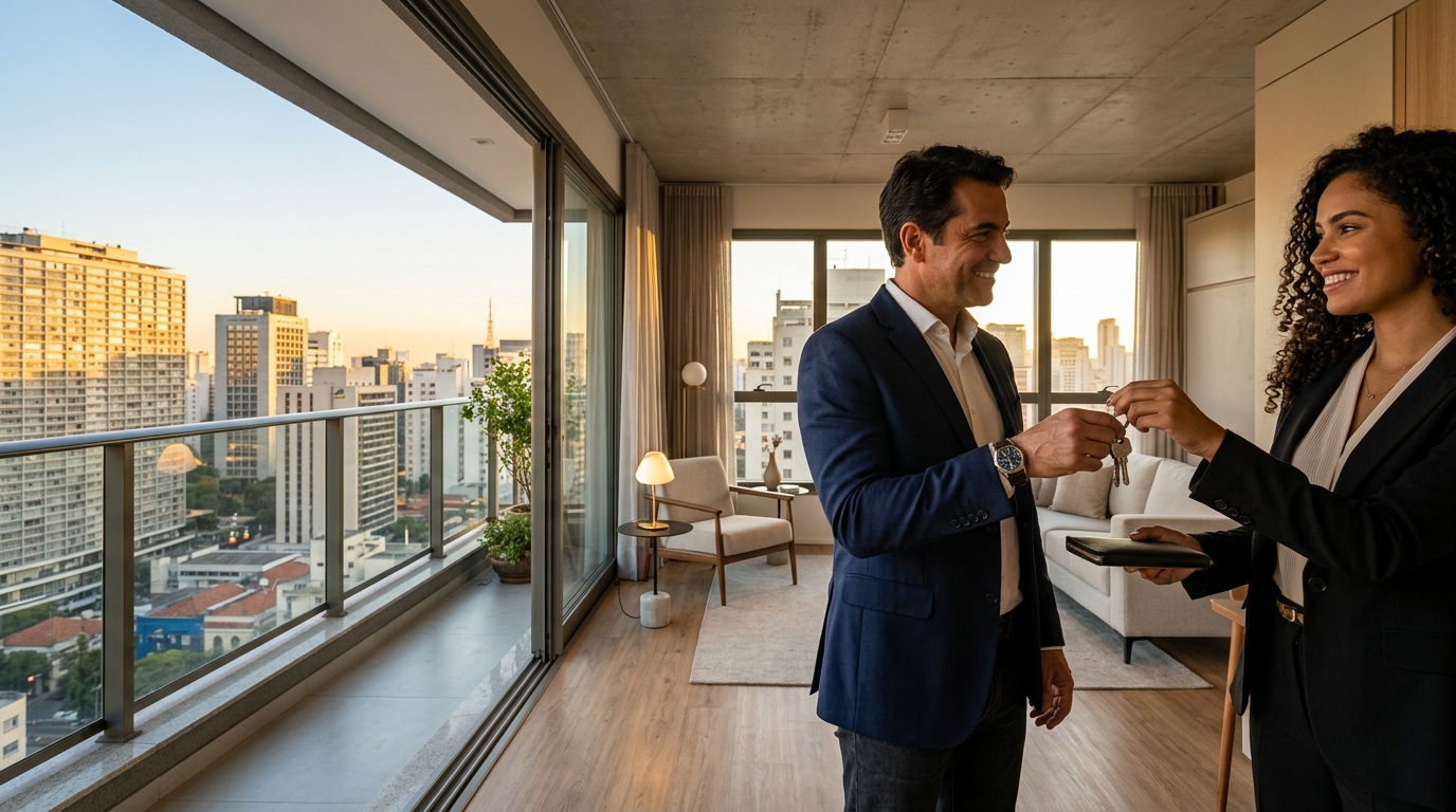 mobiliar apartamento cliente recebe chaves